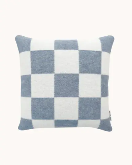 Maison Deux Checkerboard Putetrekk 50x50 Mørk Blå/Hvit
