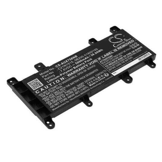Asus X756UJ batteri (5000 mAh 7.6 V, Sort)