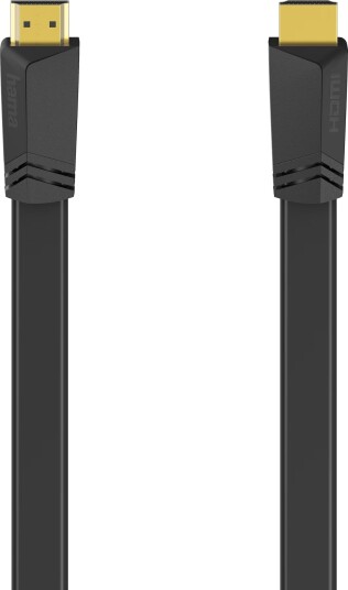Hama Flat HDMI-kabel 1,5 m Svart - Høyhastighets digital overføring Hama Flat HDMI-kabel 1,5 m Svart - Høyhastighets digital overføring