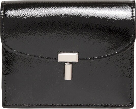 TOTEME T Lock Leather Wallet   Black   ONE SIZE