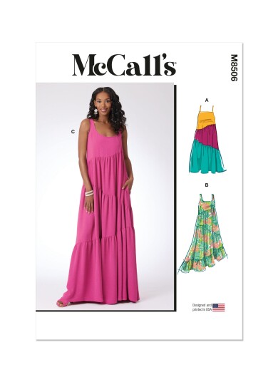 McCall's 8506 Kjole K5 8-10-12-14-16 McCall's 8506 Kjole K5 8-10-12-14-16