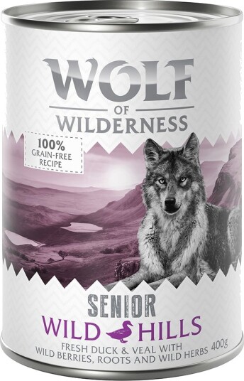 Wolf Of Wilderness Våtfôr Senior 6 12 Wild Hills And & Kalv 24 X 400 G 24 X 400 G