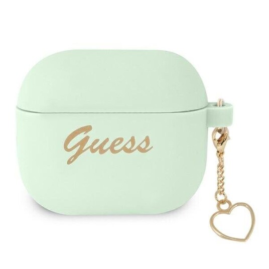 Guess Silicone Charm Heart Collection Ladeveske For Airpods 3 Green