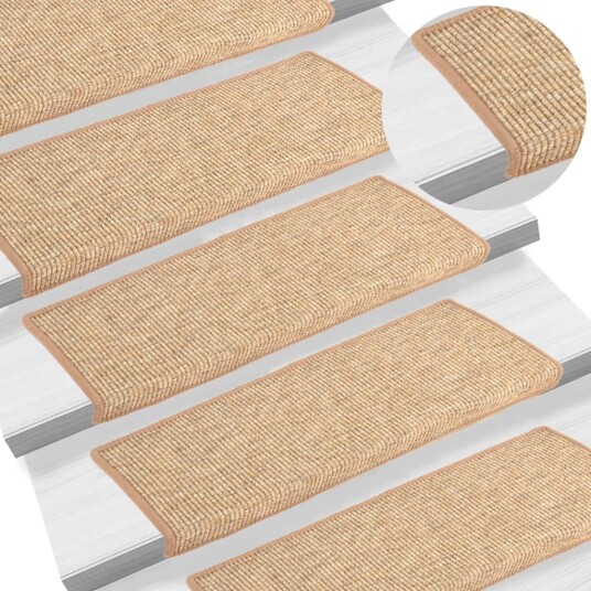 vidaXL Selvklebende trappematter 15 stk 65x25 cm lysebrun vidaXL Selvklebende trappematter 15 stk 65x25 cm lysebrun