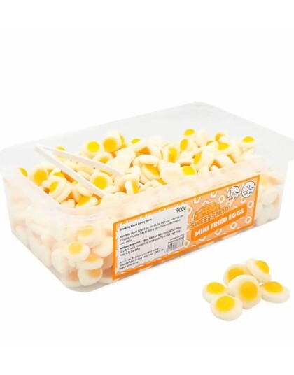 600 stk Sweetshop Mini Fried Eggs   Boks med Godteriegg 900 gram