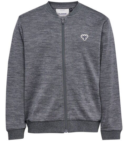 Hummel Bee Jr ull/bomull zip jakke - grey melange