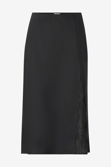 Calvin Klein - Skjørt Mtt Shn Stn Lc Trm - Svart Calvin Klein - Skjørt Mtt Shn Stn Lc Trm - Svart