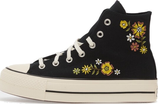 Joggesko Chuck Taylor All Star Lift Embroidered Flowers Converse Black/ Egret/ Bright Outlook EUR 35