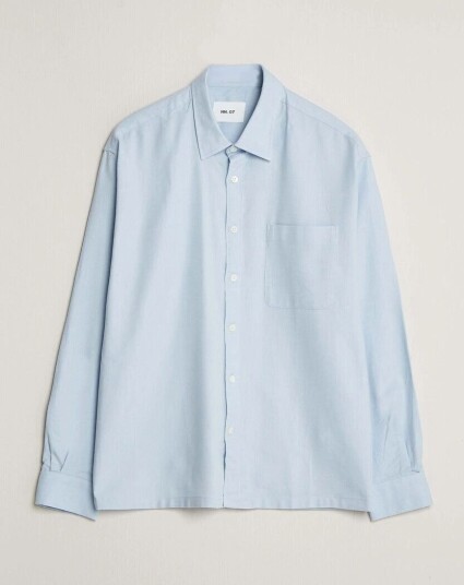 NN07 Deon Brushed Light Flannel Shirt Sky Mist