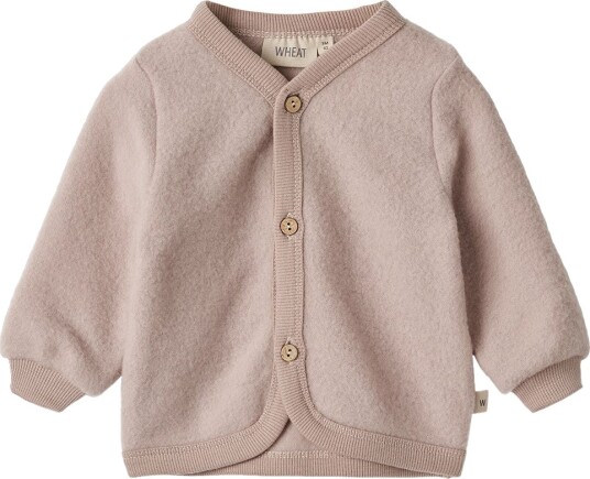 Wheat Cardigan Ullfleece Kari Dry Rose Wheat 2 år 92 Cardigan Rosa