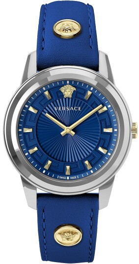 Versace Dameklokke VEPX00921 Greca Blå/Lær Ø38 mm