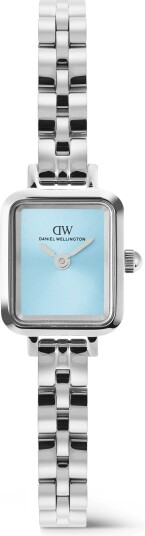 Silver 15mm Watch Quadro Mini Arch 3 link Ice blue | DW