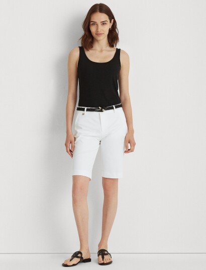 Lauren Ralph Lauren Bi Stretch Twill Short White 40