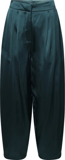 Malina Smilla Barrel Leg Satin Trousers Green 38