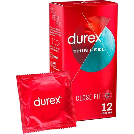 DUREX kondomer 12 pcs. Thin Feel tettsittende passform