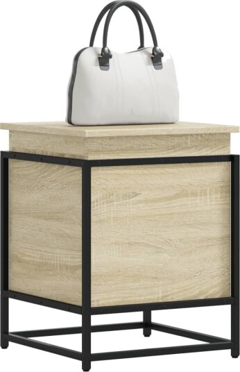 Oppbevaringsboks lokk sonoma eik 40x40x51,5 cm konstruert tre Oppbevaringsboks lokk sonoma eik 40x40x51,5 cm konstruert tre