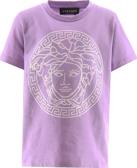 Versace T skjorte Lilla/Hvit m. Trykk Versace 8 år 128 T skjorte