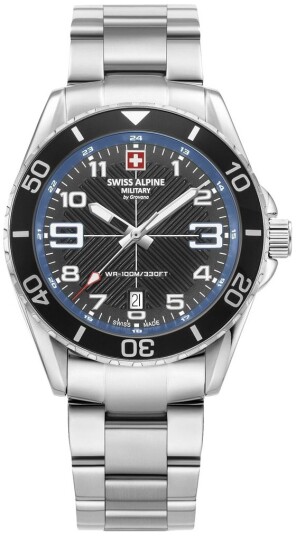 Swiss Alpine Military Herreklokke 7029.1135 Raptor Sort/Stål Ø42 mm Swiss Alpine Military Herreklokke 7029.1135 Raptor Sort/Stål Ø42 mm