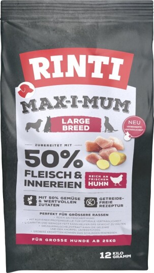 Rinti Tørrfôr Max I Mum Large Breed Kylling 12 kg Rinti Tørrfôr Max I Mum Large Breed Kylling 12 kg