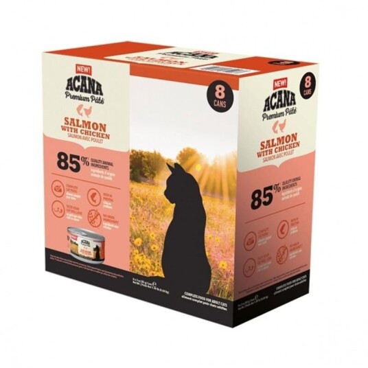 Acana Kattemat Våtfôr Premium Paté Laks & Kylling 8x85g