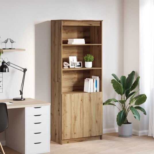 Highboard artisan eik 70x35x180 cm konstruert tre