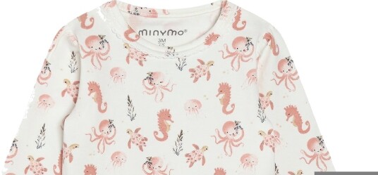 Minymo Body I/e Vanilla Ice Minymo 1 år 80 Langermet Body Hvit Oransje