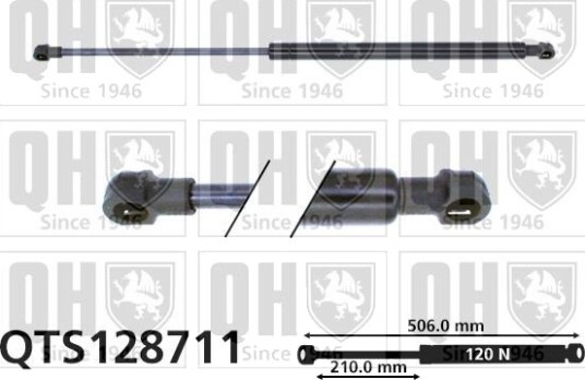Gassfjær, motorpanser QUINTON HAZELL QTS128711
