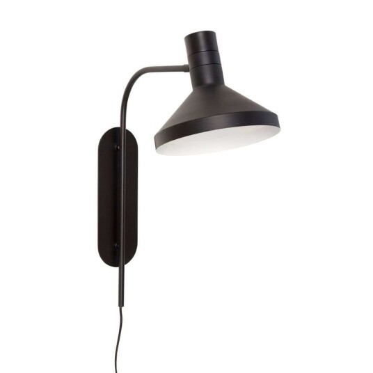 Hübsch Vägglampa Metall Svart 56 cm