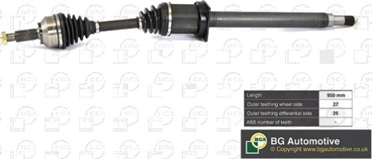 BGA DS3300R Drivaksel