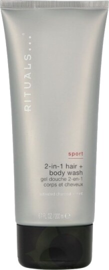 Rituals Sport 2-1 Hair + Body Wash 200 ml Activated Charcoal + Mint