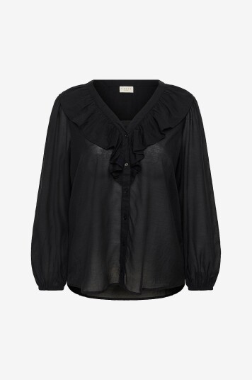 Kaffe Curve Bluse kcLana Frill Svart