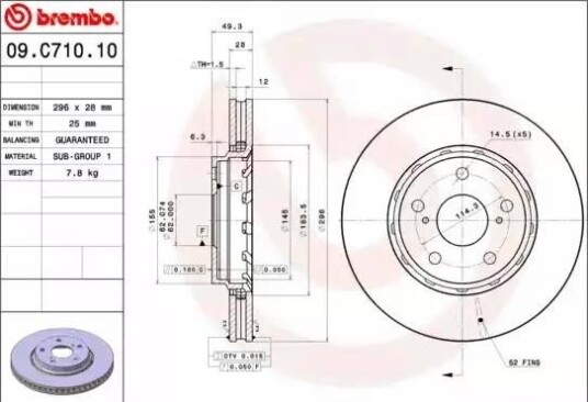 Bremseskive BREMBO 09.C710.11