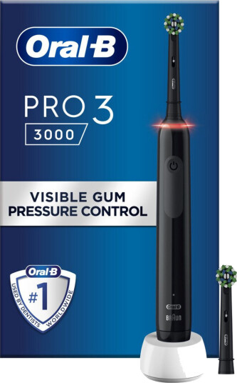 ORAL-B PRO3 3400N CROSS ACTION ELEKTRISK TANNBØRSTE, SVART