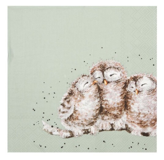 Wrendale servietter Owl together kaffi