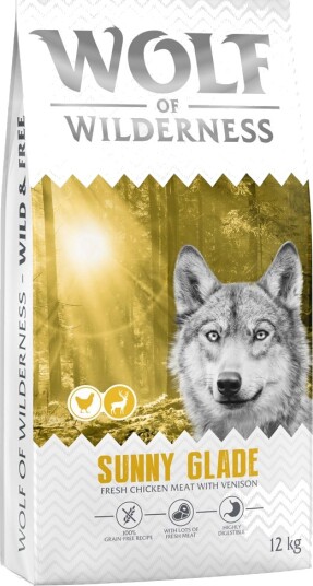 Wolf Of Wilderness Tørrfôr Adult Sunny Glade Hjort Kornfri Sparepakke Ny Oppskrift 2 X 12 kg