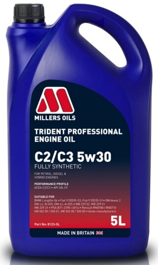 Motorolje MILLERS TRIDENT PROFESSIONAL C2 C3 5W30 5L Motorolje MILLERS TRIDENT PROFESSIONAL C2 C3 5W30 5L