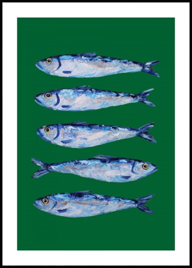 Five Painted Sardines Plakat / 30x40