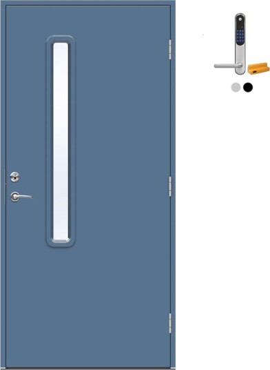 Ytterdør Swedoor Advance-Line Nordic Ribe med Yale Doorman Classic Home