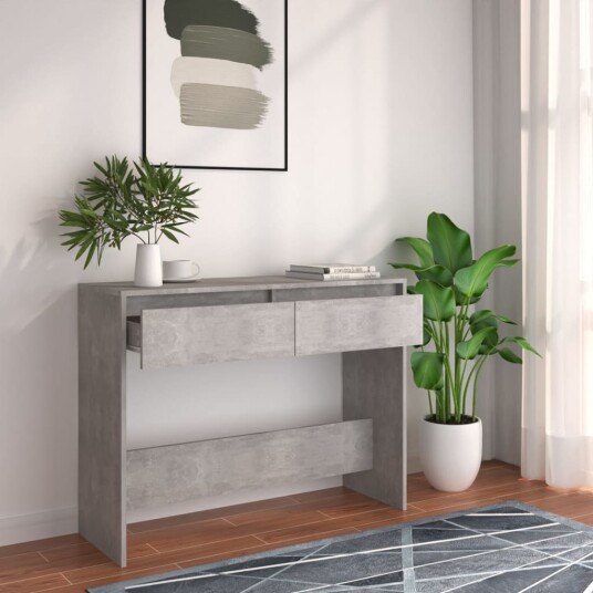 vidaXL Konsollbord betonggrå 100x35x76,5 cm sponplate