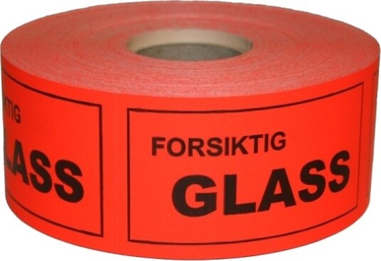 Advarselsetiketter Forsiktig Glass