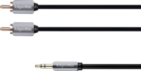 Kabel Kruger&Matz Jack 3,5 Mm - Rca (Cinch) X2 1 M Sølv (Km0309)