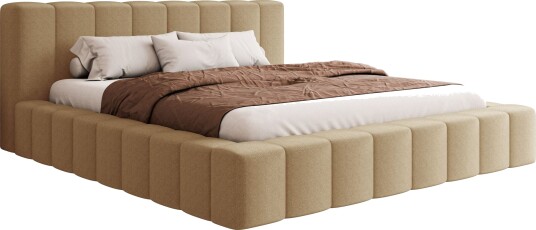 Orvinel Sengeramme 140x200 cm med Oppbevaring Mørk beige
