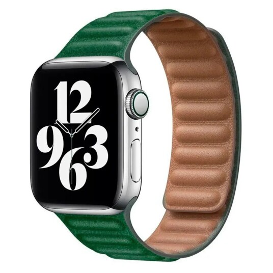 Lippa Apple Watch (42/44/SE/45/49mm) Magnetisk Skinnreim - Mørk Grønn