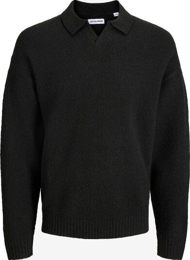 Jack & Jones Jjesoho Ollie Knit Split Neck Jnr Black 176 Jack & Jones Jjesoho Ollie Knit Split Neck Jnr Black 176