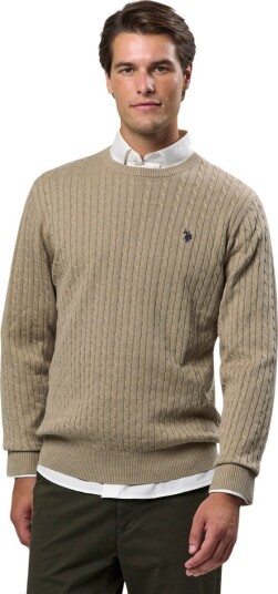 U.S. Polo Assn. Mads Reg Cot Uspa M Knit Beige M