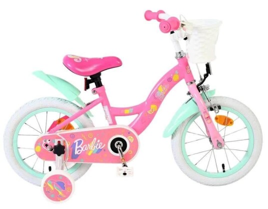 Volare Barbie 14" Barnesykkel med Avtagbare Støttehjul Rosa