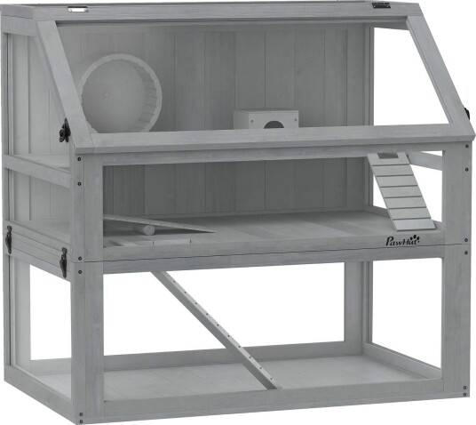 Northio Hamsterbur Med Dyp Base 3 Nivåer Lysegrå 80X50X76Cm Northio Hamsterbur Med Dyp Base 3 Nivåer Lysegrå 80X50X76Cm