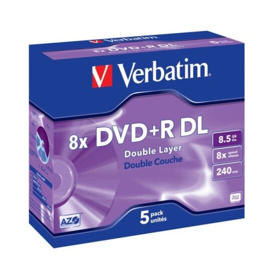 Verbatim DVD+R DL i etui 5-pk. Verbatim DVD+R DL i etui 5-pk.