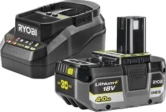 Ryobi Batteri og lader 18V 4.0 Ah RC18120B 140X Ryobi Batteri og lader 18V 4.0 Ah RC18120B 140X