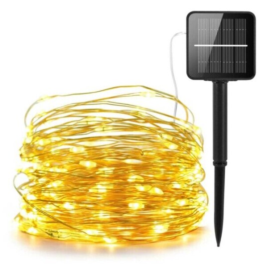 Solcellelyssløyfe LED 10M 100 lamper Solcellelyssløyfe LED 10M 100 lamper